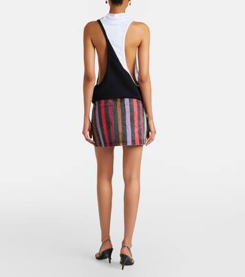 Striped denim miniskirt | Versace