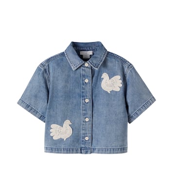 Patch-appliqué denim shirt | Stella McCartney Kids
