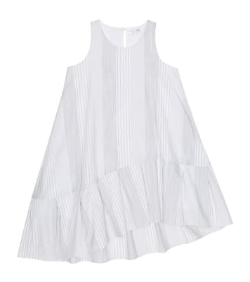 Robe asymétrique rayée en coton | Brunello Cucinelli Kids