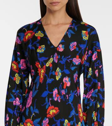 Robe midi Luka à fleurs | Diane von Furstenberg