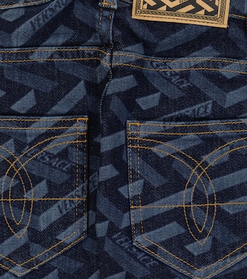 Logo-printed high-rise jeans | Versace Kids