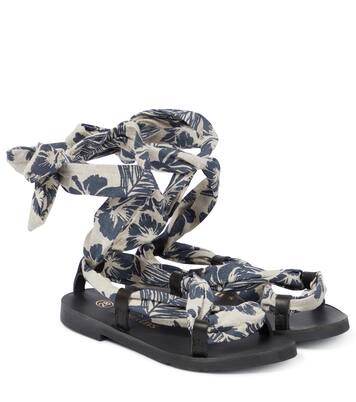 Hibiscus canvas and leather sandals | The New Society