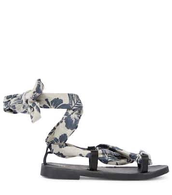 Hibiscus canvas and leather sandals | The New Society