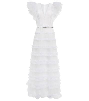 Robe longue Myra en tulle à paillettes | Costarellos