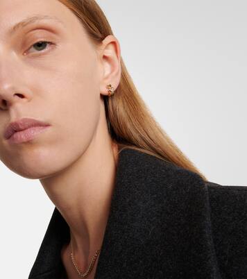 Pendientes de aro Heart Diamond de oro de 14 ct | Sydney Evan