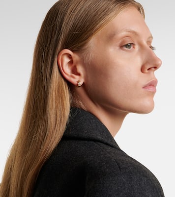 Pendientes de aro Heart Diamond de oro de 14 ct | Sydney Evan