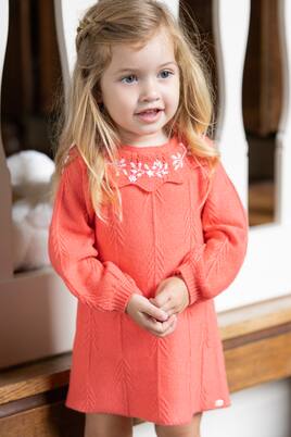 Bébé – Robe brodée en laine mélangée | Tartine et Chocolat