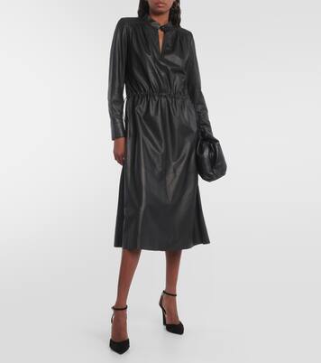 Leather midi dress | Yves Salomon