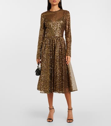 Midikleid aus Tüll mit Pailletten | Dolce&Gabbana