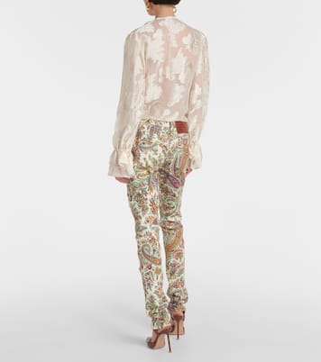 Bedruckte Mid-Rise Slim Jeans | Etro