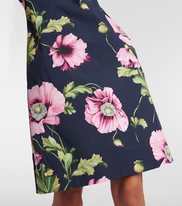 Robe en coton mélangé à fleurs | Oscar de la Renta