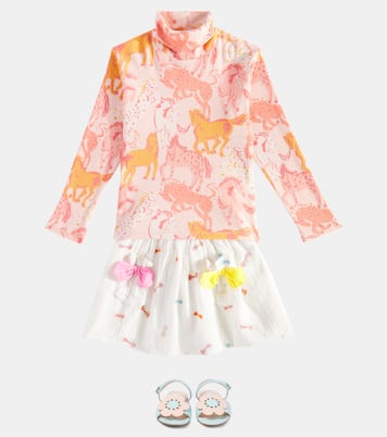 Printed cotton-blend turtleneck top | Stella McCartney Kids