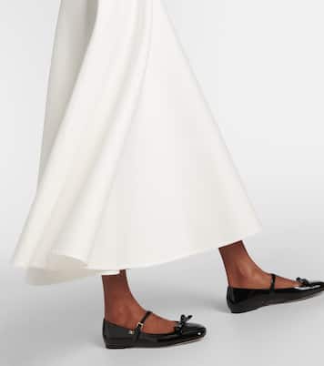 Falda midi de gabardina de algodón con VGold | Valentino