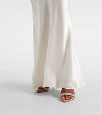 Abito lungo monospalla in raso di seta | The Sei