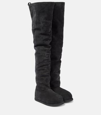 Overknee-Stiefel Heidi 15 aus Veloursleder | Amina Muaddi