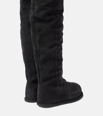 Overknee-Stiefel Heidi 15 aus Veloursleder | Amina Muaddi