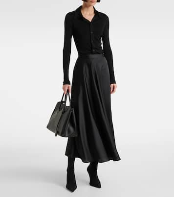 Asymmetric satin midi skirt | Balenciaga