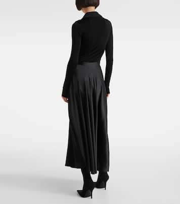 Asymmetric satin midi skirt | Balenciaga