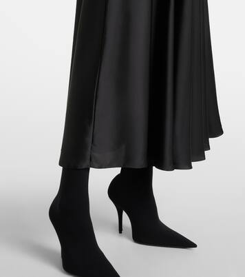 Asymmetric satin midi skirt | Balenciaga