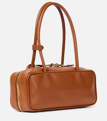 Beau logo embossed leather tote bag | Miu Miu