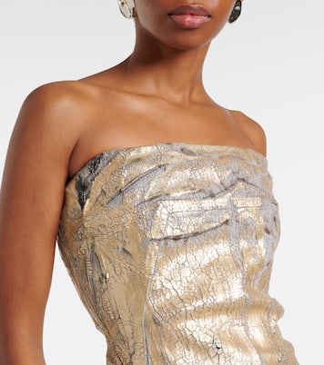 Robe longue bustier en jean enduit | Rick Owens