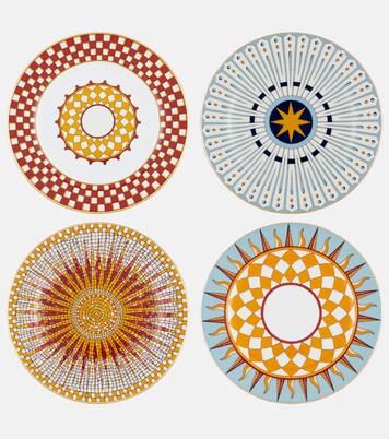 Solar set of 4 porcelain dessert plates | La DoubleJ