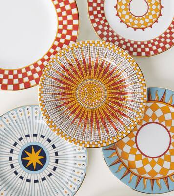 Solar set of 4 porcelain dessert plates | La DoubleJ