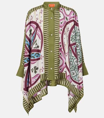 Foulard printed silk twill shirt | La DoubleJ