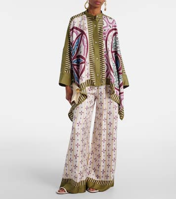 Foulard printed silk twill shirt | La DoubleJ