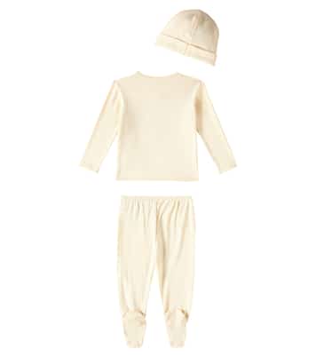 Baby cotton top, pants, beanie, and comforter set | Konges Sløjd