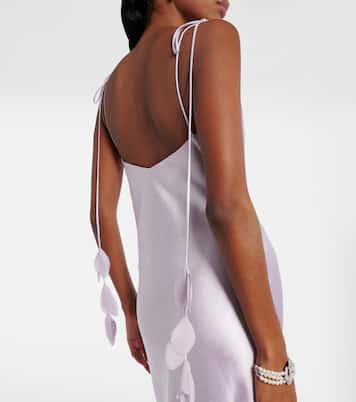 Robe longue en satin à fleurs | Self-Portrait