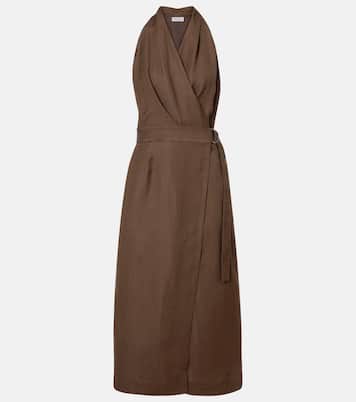 Twill wrap dress | Brunello Cucinelli