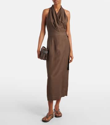 Twill wrap dress | Brunello Cucinelli