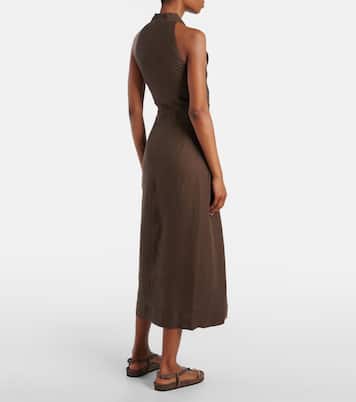 Twill wrap dress | Brunello Cucinelli