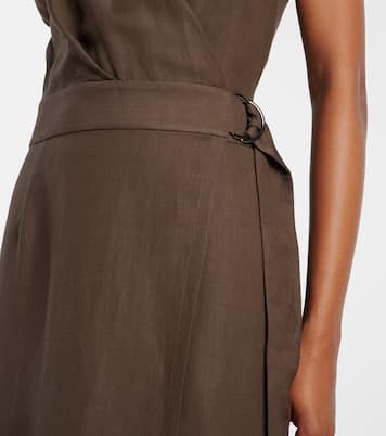 Twill wrap dress | Brunello Cucinelli