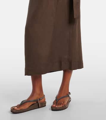 Twill wrap dress | Brunello Cucinelli