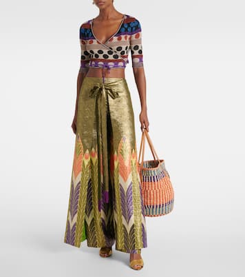 Printed silk-blend wide-leg pants | Valentino