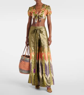Printed silk-blend wide-leg pants | Valentino