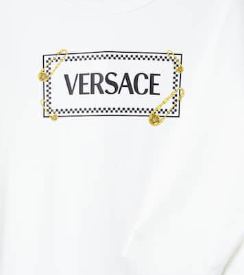 Baby logo cotton-blend jersey onesie | Versace Kids