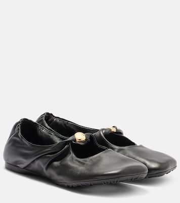 Pebble Soft leather ballet flats | Loewe