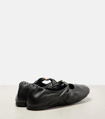 Pebble Soft leather ballet flats | Loewe