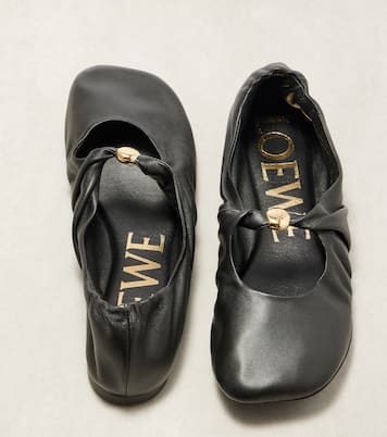 Pebble Soft leather ballet flats | Loewe