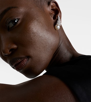 Ohrringe Pearlescent aus 18kt Weißgold (750/1000) mit Diamanten und Süßwasserperlen | Yeprem