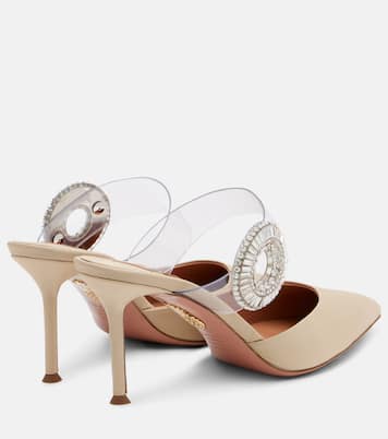 Crystal Hoop embellished PVC mules | Aquazzura