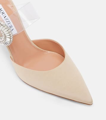 Crystal Hoop embellished PVC mules | Aquazzura