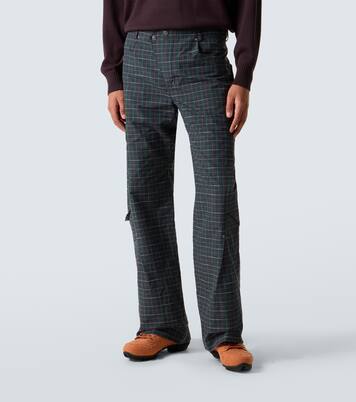 Pantaloni Kraner a gamba larga in misto cotone a quadri | Kiko Kostadinov