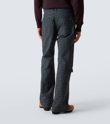 Pantaloni Kraner a gamba larga in misto cotone a quadri | Kiko Kostadinov