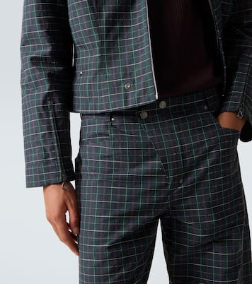 Pantaloni Kraner a gamba larga in misto cotone a quadri | Kiko Kostadinov