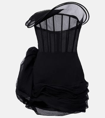 Floral-appliqué tulle corset dress | Magda Butrym