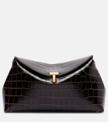 Pochette T-Lock en cuir embossé | Toteme